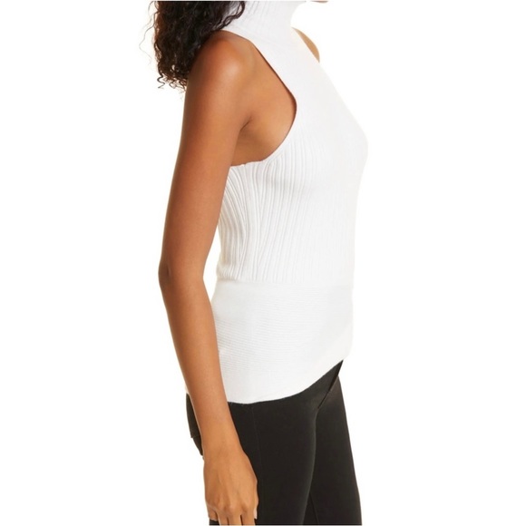 RAMY BROOK WHITE SLEEVELESS RIBBED TOP - Picture 5 of 9